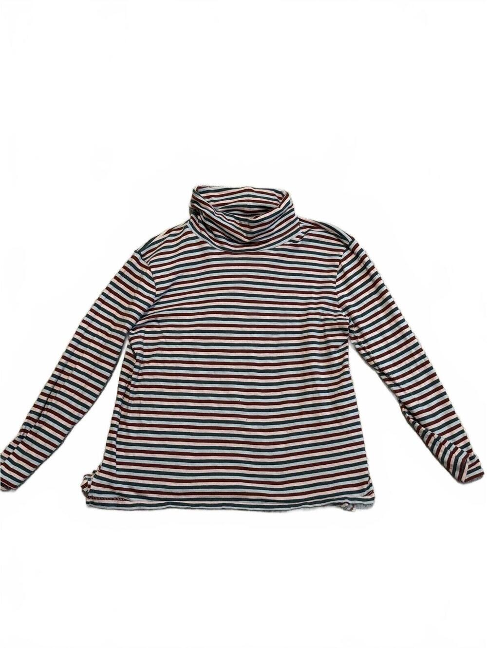 Madewell Striped Turtleneck Mock Neck Long Sleeve Shirt